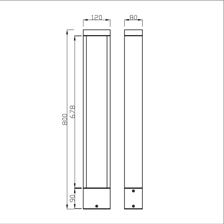 Outdoor Bollard Garden Light Aluminum Modern 10 COB Pathway LED Light For Garden
